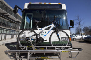 Bike on front of bus