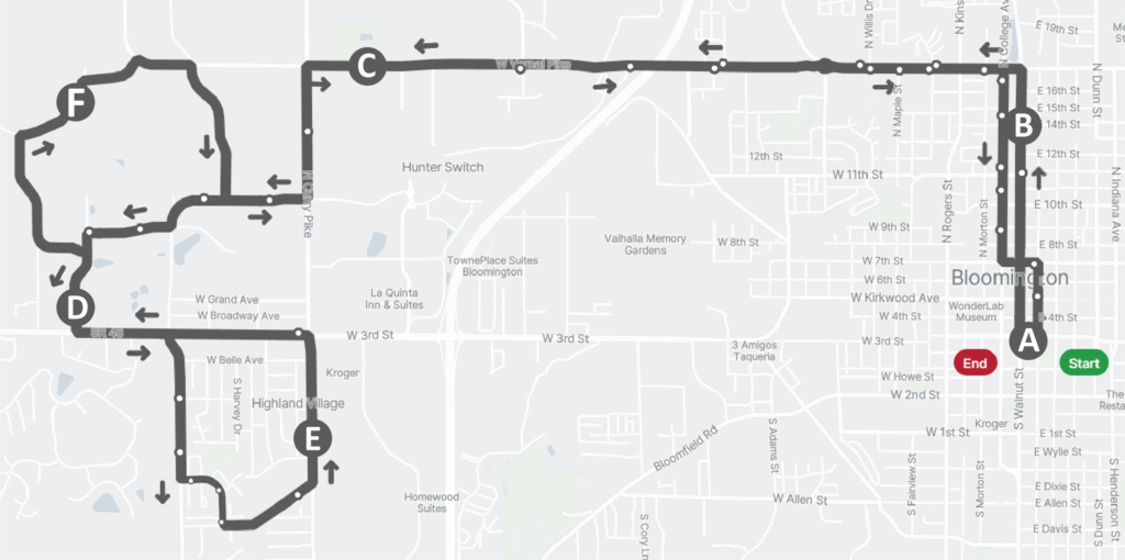 Route 13 Map Only 8-24-25